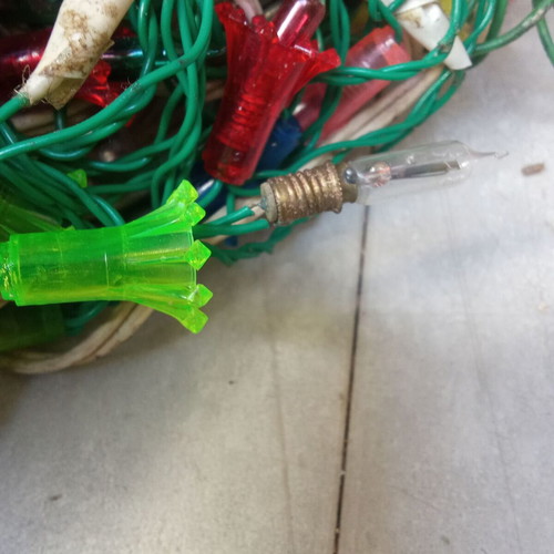 Christmas lights used, vintage 1960s decoration set needing repair