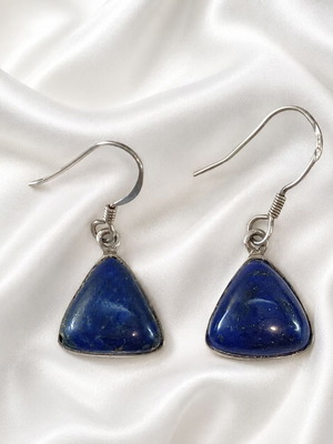 Handmade Gianniotika Earrings Silver 925 with Lapis Lazuli Stones new