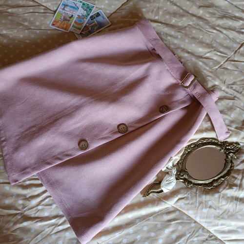 Pink short skirt used, size S, velvet texture