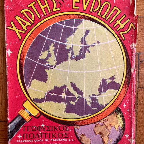 Vintage School Map of Europe used
