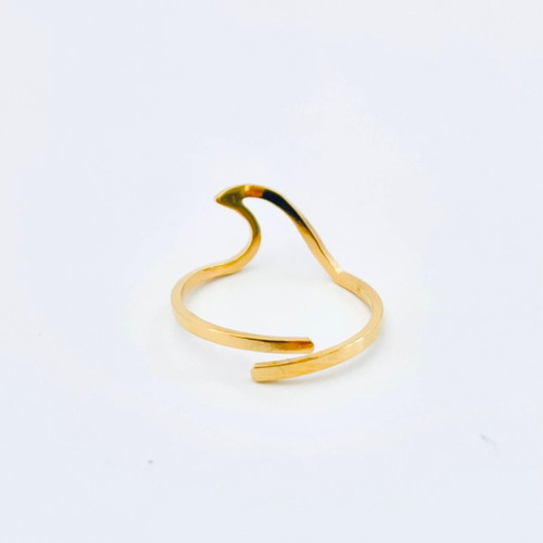 Adjustable ring made of gold stainless steel with wave new