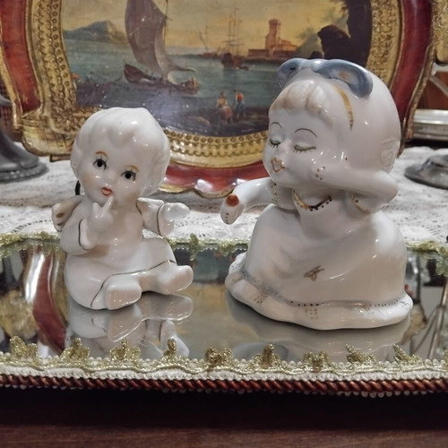 Vintage porcelain figurines set, like new, collectible decorative art