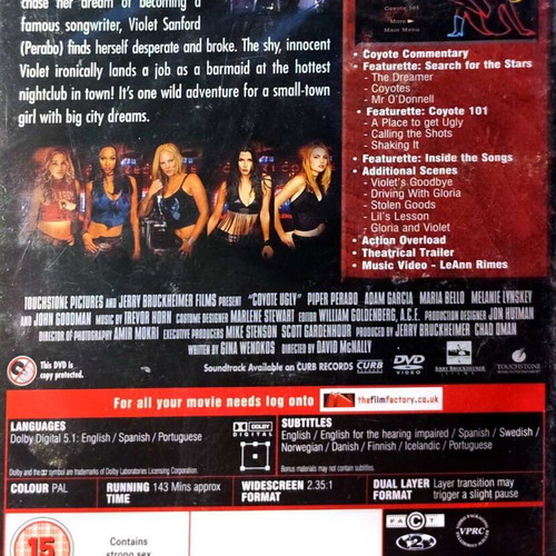 Coyote Ugly DVD new, comedy, romance with English subtitles