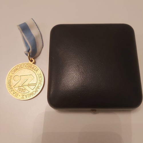 Collectible medals and pin used from Greek Ski Federation
