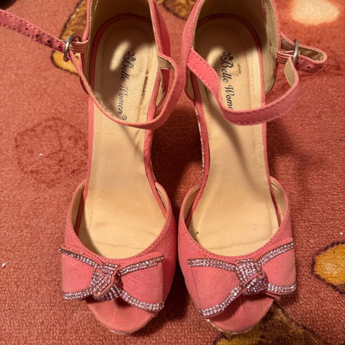 Women's platform sandals used, size 37, pink