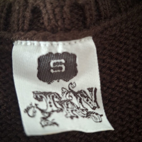 Brown knitted sleeveless dress with pockets like new, size S