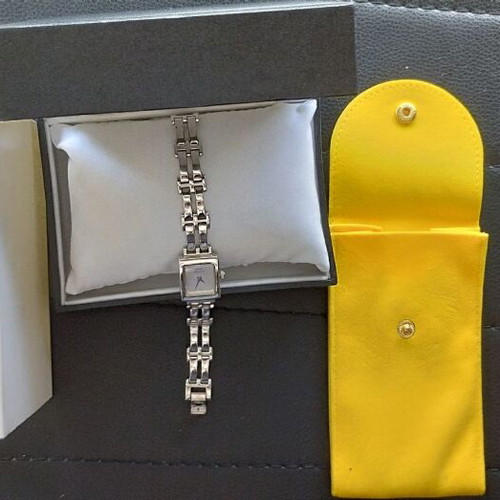 Anne Klein II Art Deco Tank Edition ladies watch like new, white and silver