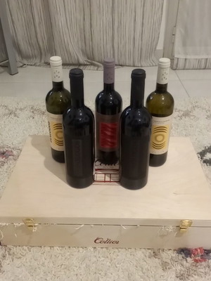 Σετ 6 κρασιών Cellier με ξύλινο κουτί καινούργιο