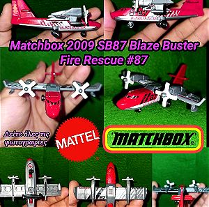 Matchbox 2009 SB87 Blaze Buster Fire Rescue #87 2 Propeller Airplane Mattel Πυροσβεστικό Αεροσκάφος Αεροπλάνο Πυροσβεστικής Μεταλλικό diecast metal plane Fire rescue firefighter
