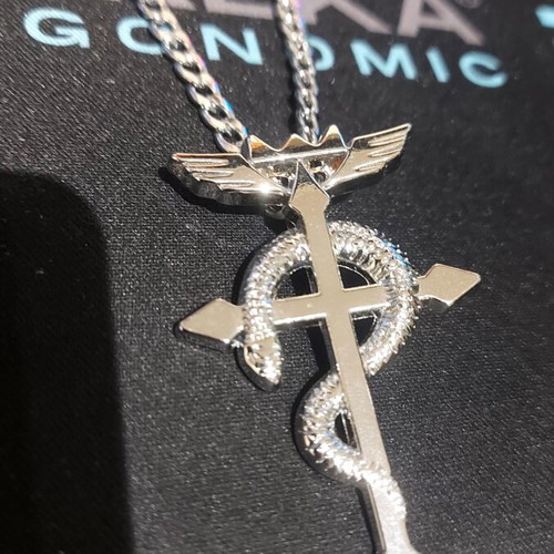 Full Metal Alchemist pendant new with chain, gray