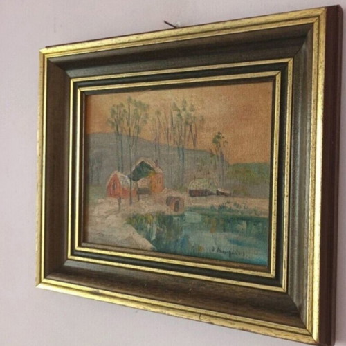 I. Douridis painting 36x30 cm framed