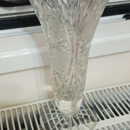 Crystal vases used, vintage, set of 2 pieces