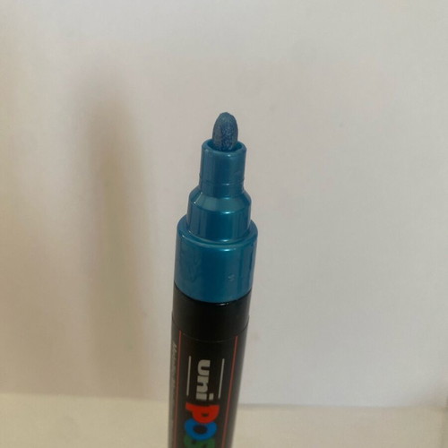 Posca Marker Metalic Blue new, light blue color