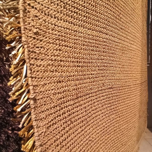 Shaggy handmade rugs from India gold oil beige, new, set of 2