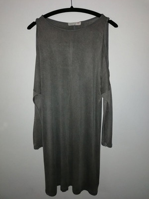 Grey long-sleeve Badila dress used with shoulder cutouts size Medium
