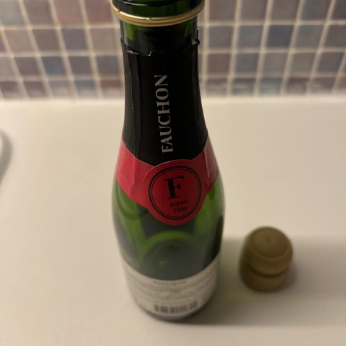 Fauchon Champagne bottles used, empty