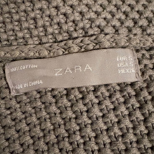 Zara knitted short-sleeve cardigan like new, khaki