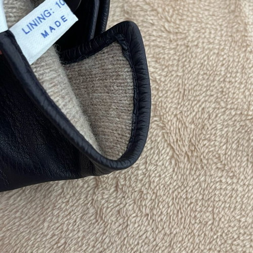 Max Mara gloves new, blue, leather with wool lining