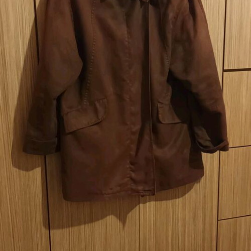 Suede jacket used brown tan, size L