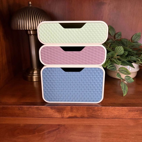 3D Printed Modular Storage Drawer with Geometric Design