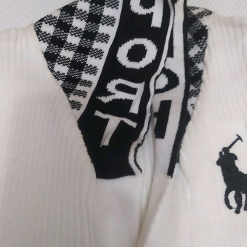 Men's cardigan new, size large, black and white