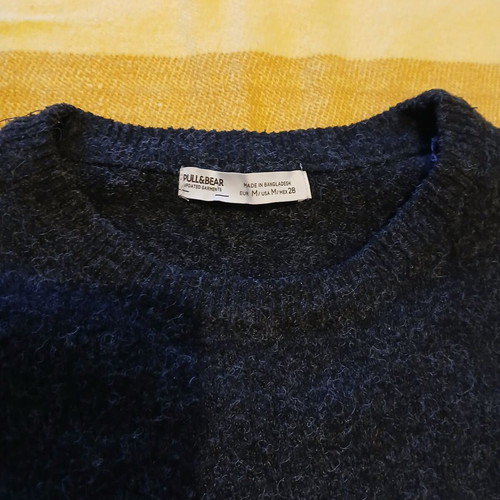 Μάλλινο πουλόβερ Pull & Bear μεταχειρισμένο, γκρι σκούρο, μέγεθος M
