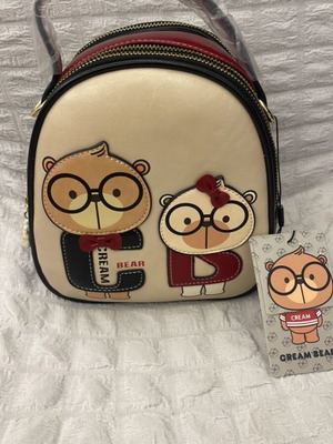 Cream Bear shoulder bag, beige