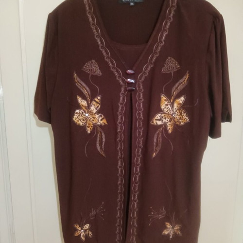 Short-sleeve blouse XXL, viscose