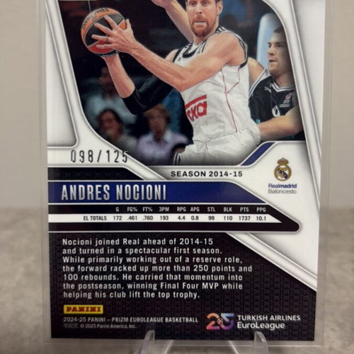 Andres Nocioni 2024-25 Panini Prizm EuroLeague Blue Ice Prizms new