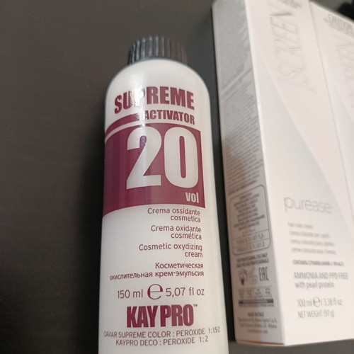 Screen hair color cream 2x100ml dark blonde 6N with 150ml 20vol developer gift new
