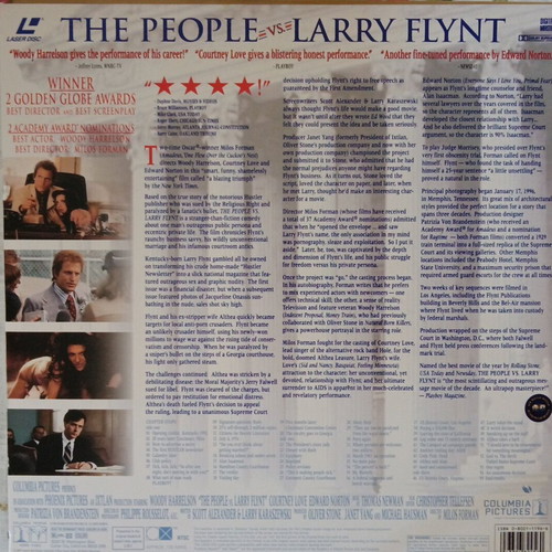 The People Vs. Larry Flynt LaserDisc like new, drama
