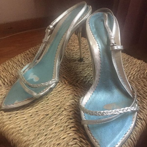 Esthissis silver sandals used, size 38