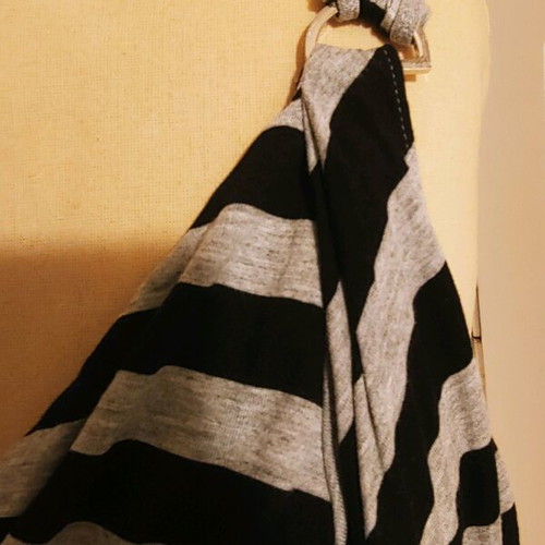 Karen Millen draped striped summer blouse size 12 like new, grey