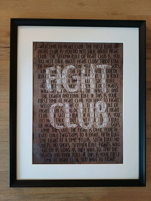 Fight Club poster in frame new, 30x40cm with passepartout