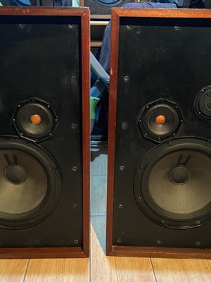 Vintage Philips 3-Way Floor Speakers used, 12" Woofer