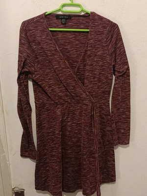 Amisu Bordeaux Wrap Dress XL like new
