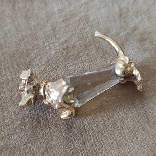 Small Swarovski collection with gold-plated decoration 5 pieces used