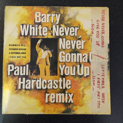 Barry White Never, Never Gonna Give You Up Paul Hardcastle Remix 12″ Maxi-Single used