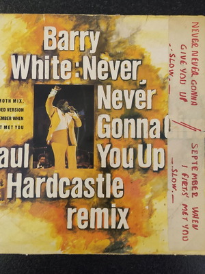Barry White Never, Never Gonna Give You Up Paul Hardcastle Remix 12″ Maxi-Single used