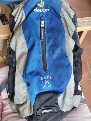 Deuter Race Air backpack used for cycling and hiking with hydration sleeve