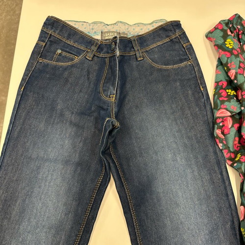 Jeans and floral dress for 10-year-old girl used, Orchestra and Dpam