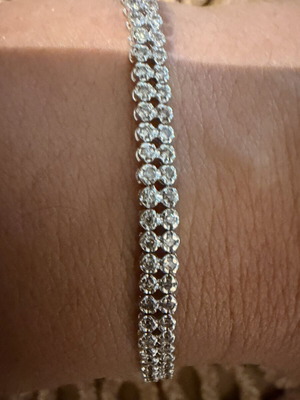 Riviera white gold 18k bracelet with natural diamonds and pearls, like new