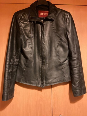 Leather jacket black like new, genuine leather, size S