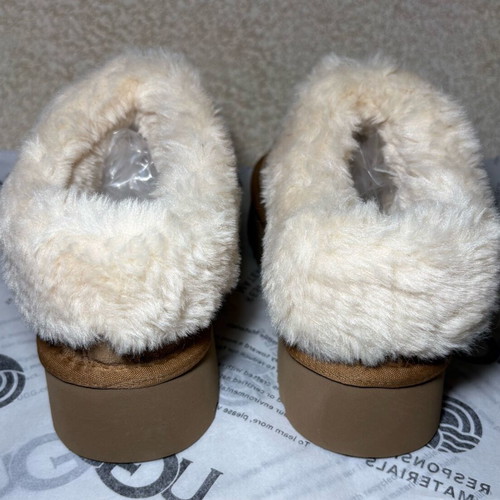 UGG Slippers New Beige Brown With Fur Size 36-37