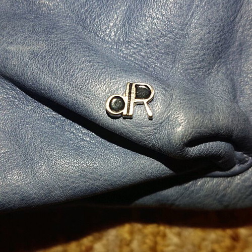 Original bag used, blue, made of genuine leather