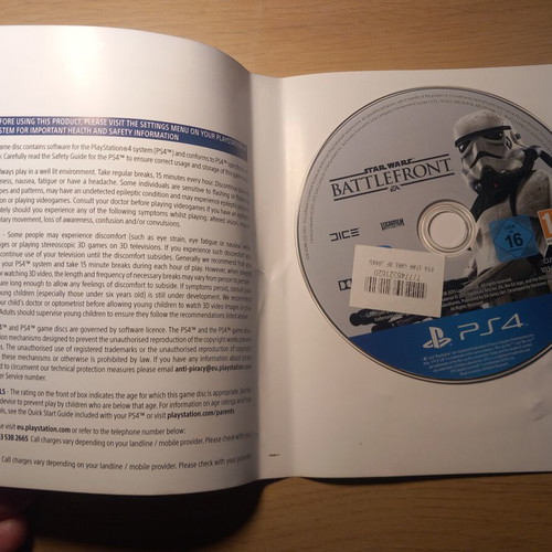 Star Wars Battlefront PS4 game used with insert artwork