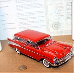  Danbury Mint 1957 Chevrolet Bel Air Nomad Station Wagon Μεταλλική μινιατούρα Κλίμακα 1:24 Καινούργιο έχει ανοιχτεί για φωτογράφιση. Τιμή 140 ευρώ
