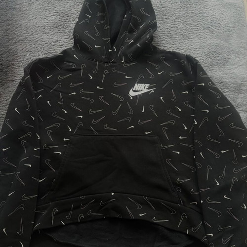 Nike hoodie black with colorful print, sizes 146-158 cm