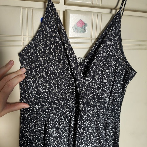 Maxi floral dress like new, 100% viscose, black and white, M/L