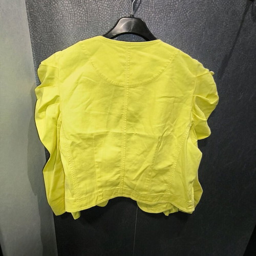 Apanage cropped jacket with puffed sleeves like new, yellow